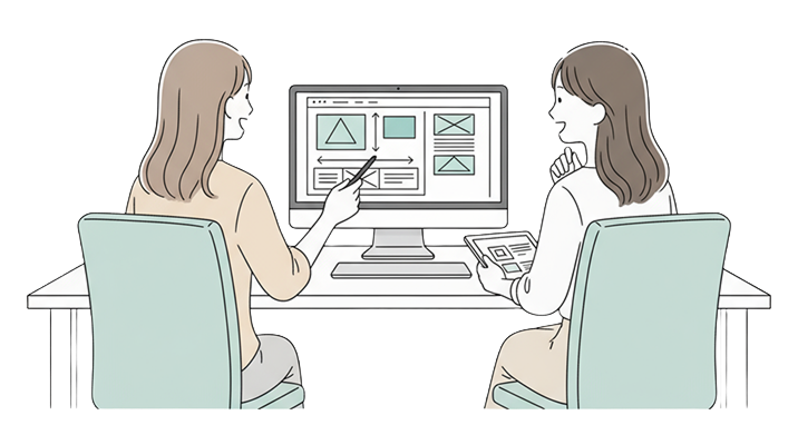 サイト制作を行うイラスト